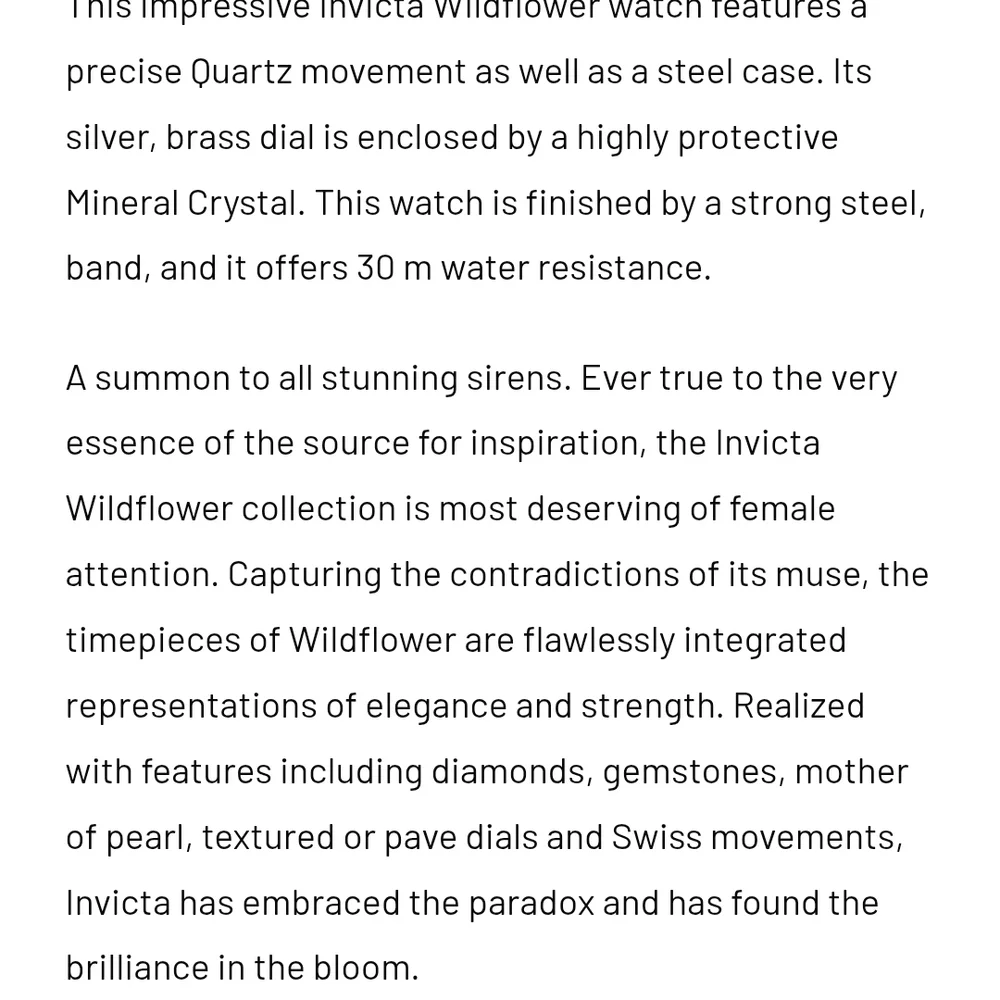 Invicta Wildflower Stainless Steel Women's Watch #48998
